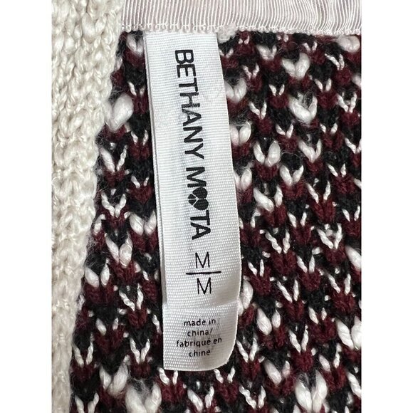 Vintage Aztec Knit Hooded Cardigan Open Front Sweater With Fringe Trim Boho Styl - Picture 8 of 11